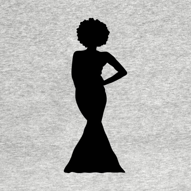 Black Queen Silhouette by Heather Roberts Art